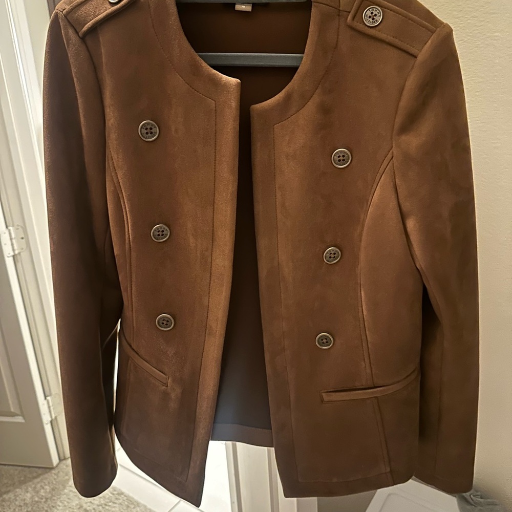 Elegant Brown Double-Breasted Women's Jacket